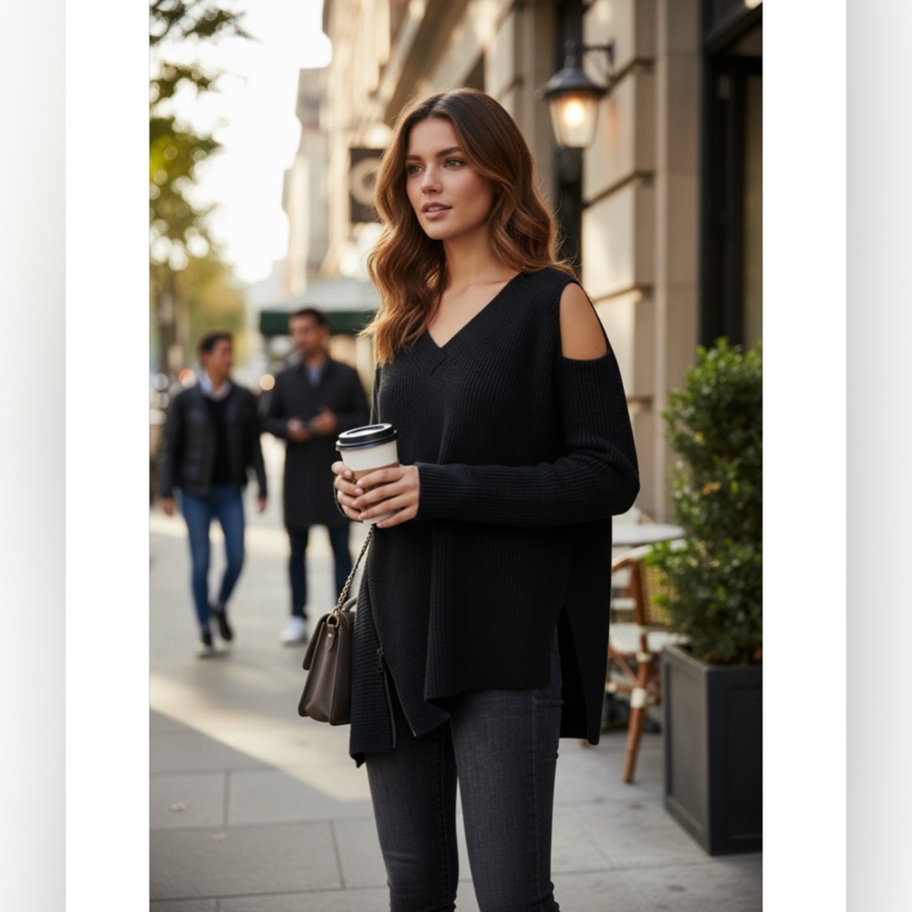All Saints Able Open Shoulder Jumper Sweater